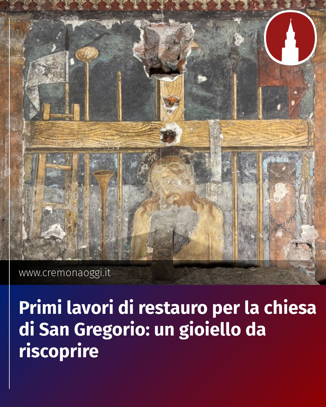 Post Instagram @Cremona_Oggi: Primi lavori di restauro per la chiesa di San Gregorio: un gioiello da riscoprire...