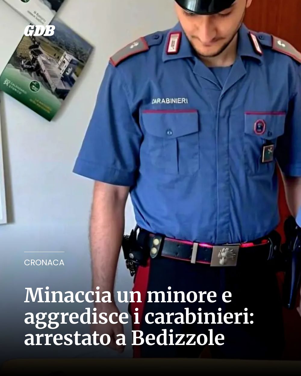 Post Instagram @giornaledibrescia: Minaccia un minore e aggredisce i carabinieri: arrestato a Bedizzole...