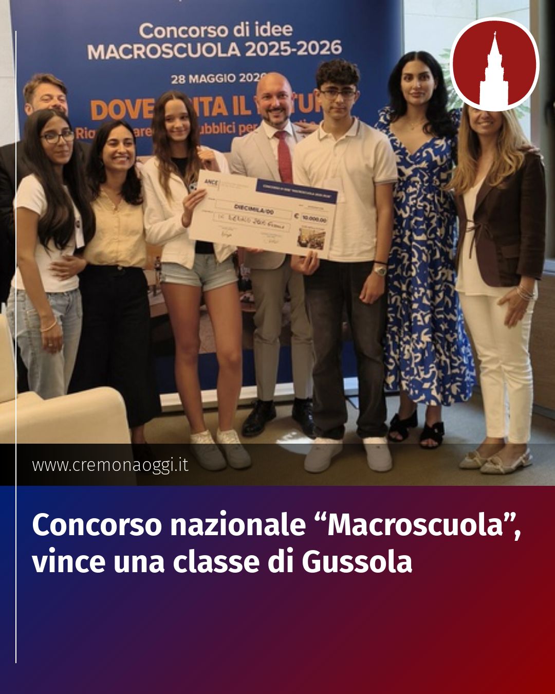 Post Instagram @Cremona_Oggi: Concorso nazionale “Macroscuola”, vince una classe di Gussola...