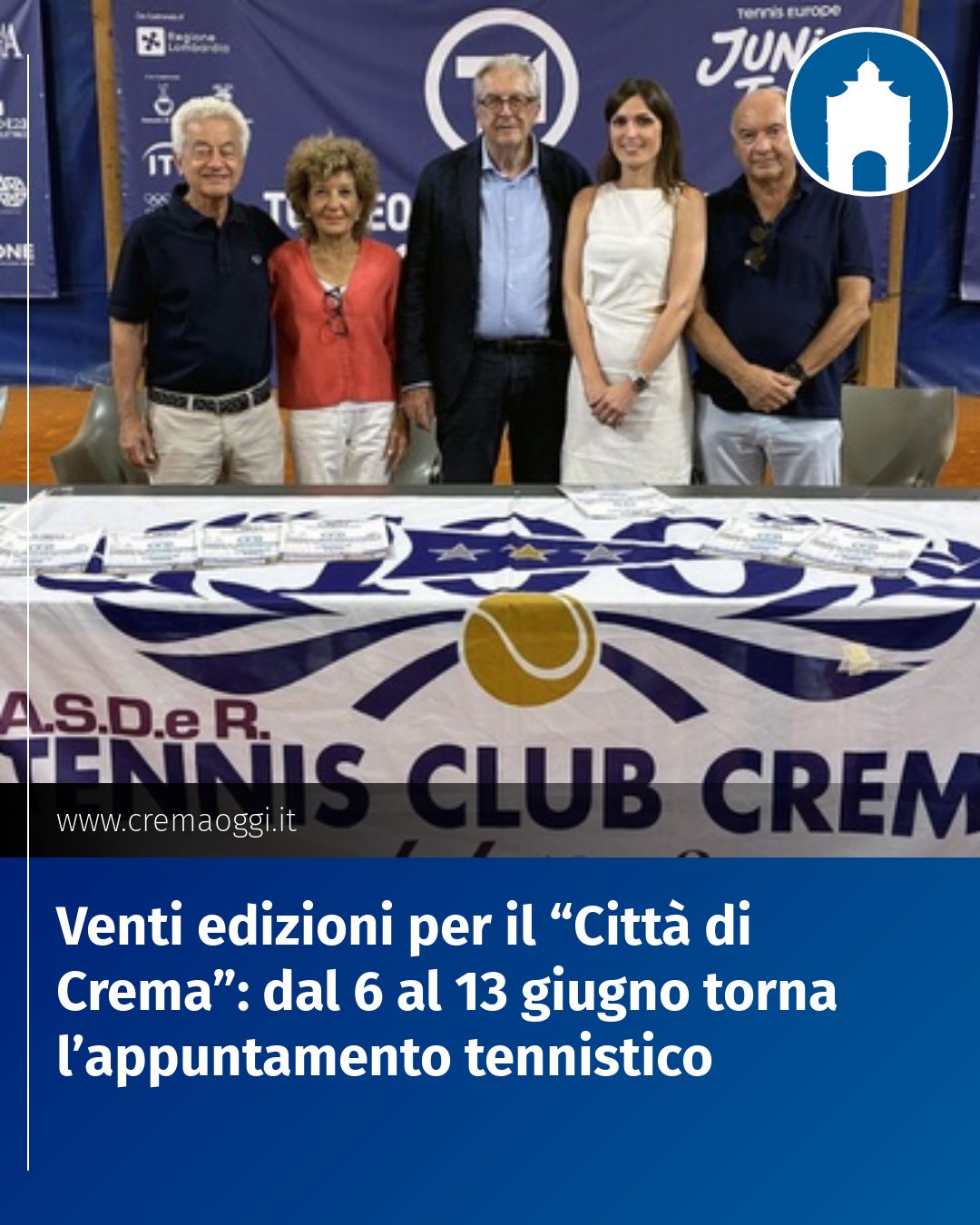 Post Instagram @redazione@cremaoggi.it: Venti edizioni per il “Città di Crema”: dal 6 al 13 giugno torna l’appuntamento tennistico...