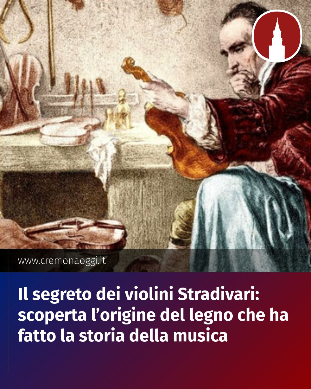 Post Instagram @Cremona_Oggi: Il segreto dei violini Stradivari: scoperta l’origine del legno che ha fatto la storia della musica.