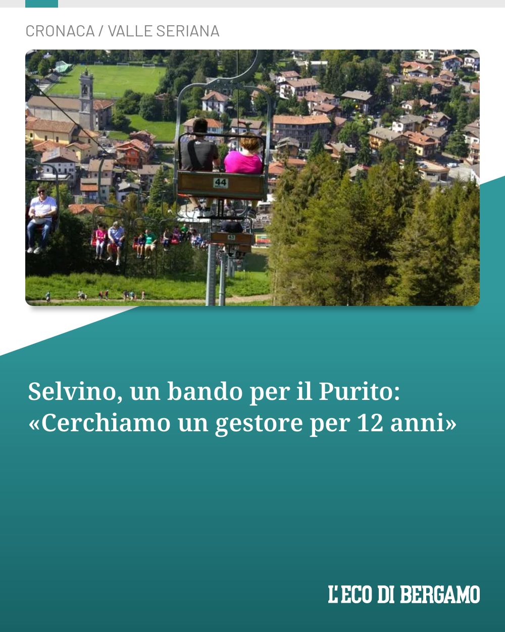 Post Instagram @ecodibergamo: Selvino, un bando per il Purito: «Cerchiamo un gestore per 12 anni»...