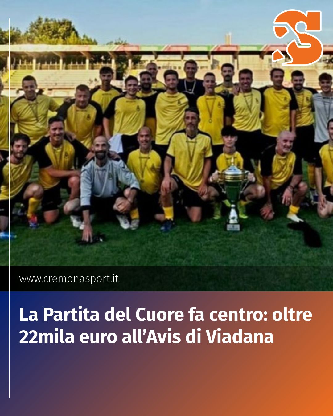 Post Instagram @Cremona_Sport: La Partita del Cuore fa centro: oltre 22mila euro all’Avis di Viadana...