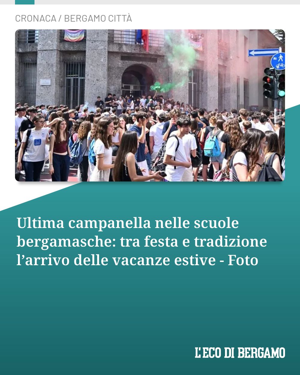 Post Instagram @ecodibergamo: Ultima campanella nelle scuole bergamasche: tra festa e tradizione l’arrivo delle vacanze estive - F