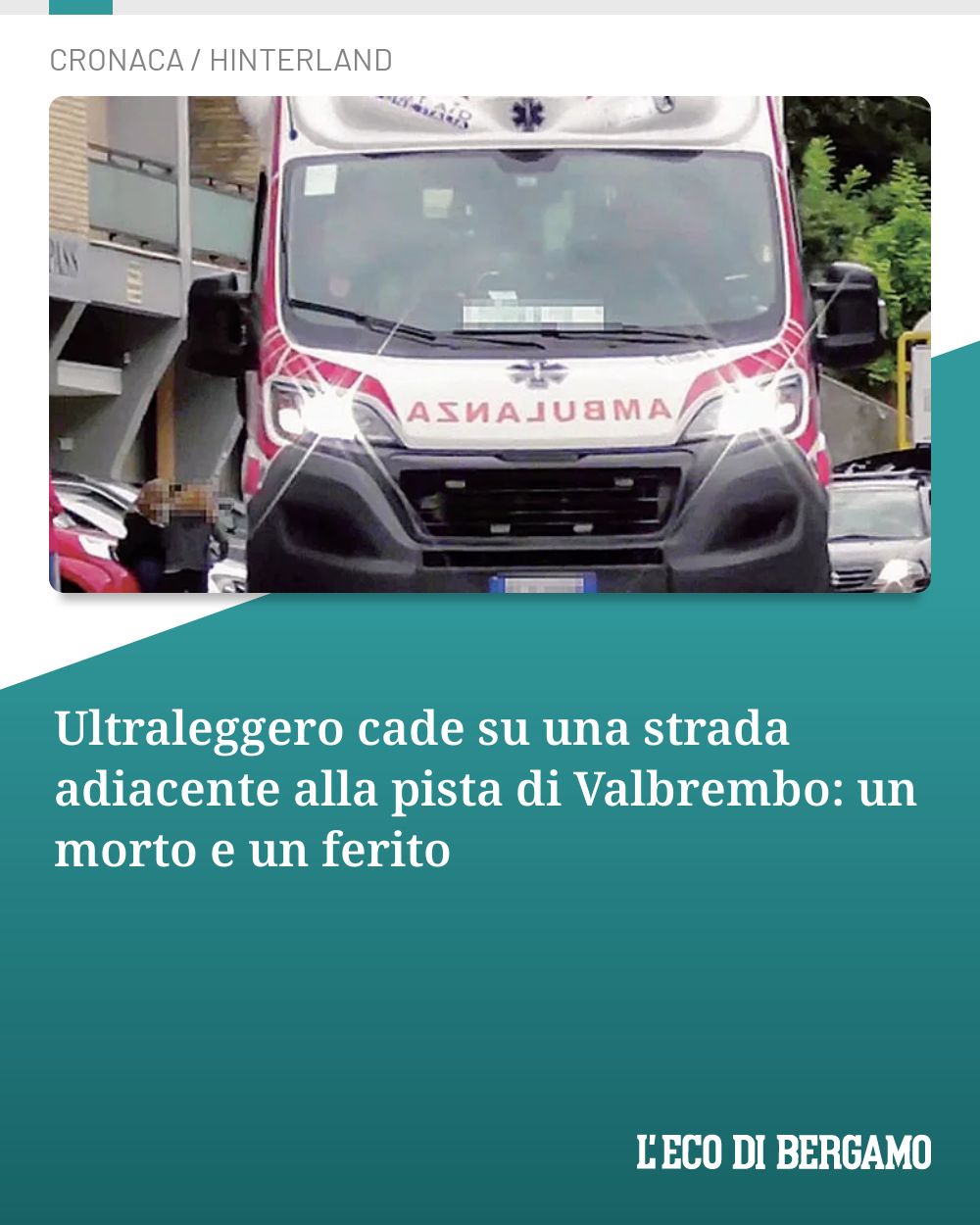 Post Instagram @ecodibergamo: Ultraleggero cade su una strada adiacente alla pista di Valbrembo: un morto e un ferito...