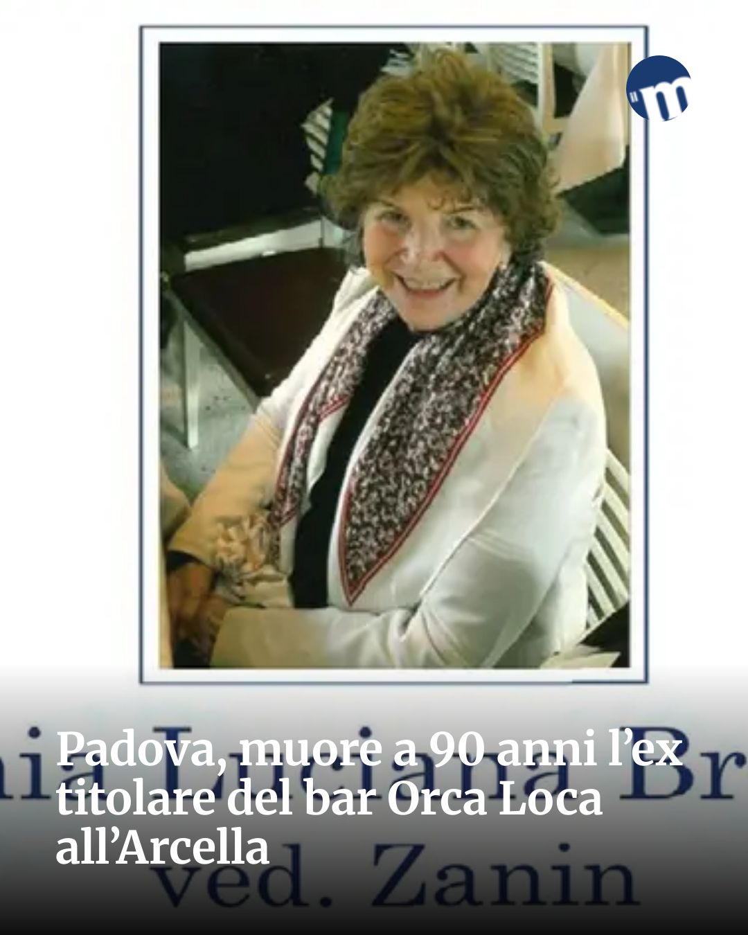 Post Instagram @socialbeat.test: Padova, muore a 90 anni l’ex titolare del bar Orca Loca all’Arcella...