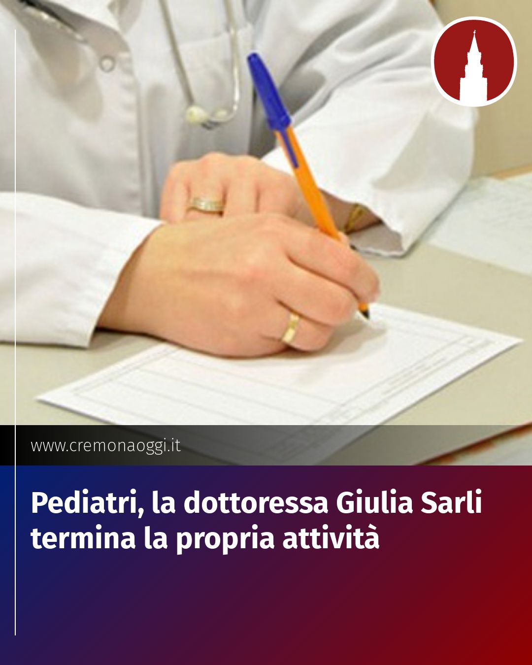 Post Instagram @Cremona_Oggi: Pediatri, la dottoressa Giulia Sarli termina la propria attività...