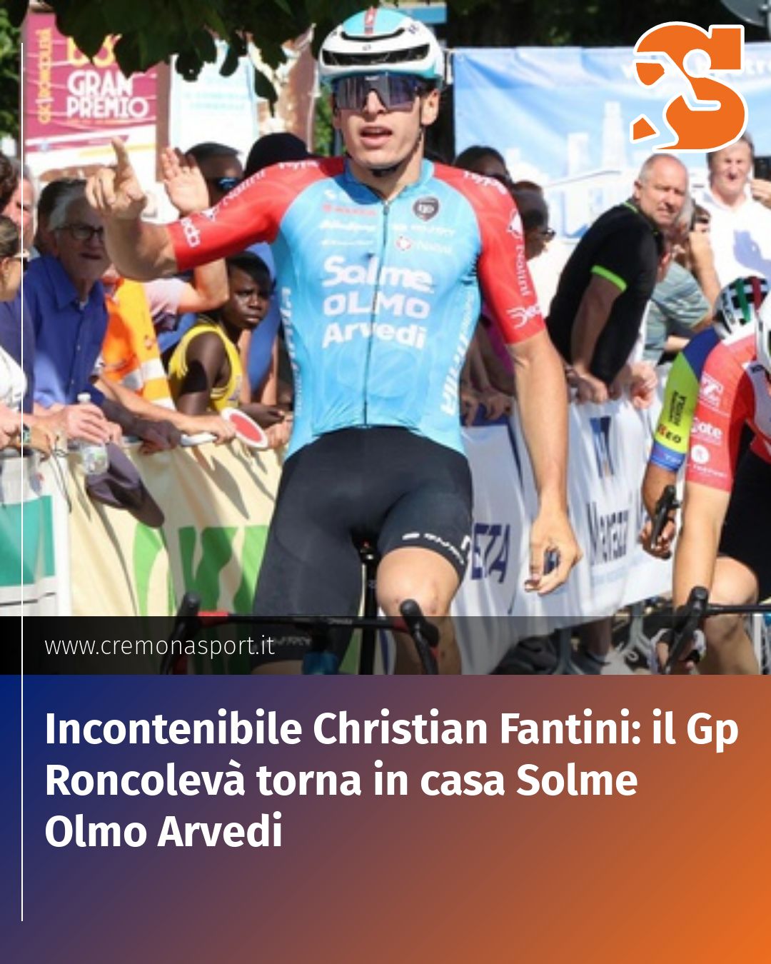 Post Instagram @Cremona_Sport: Incontenibile Christian Fantini: il Gp Roncolevà torna in casa Solme Olmo Arvedi...