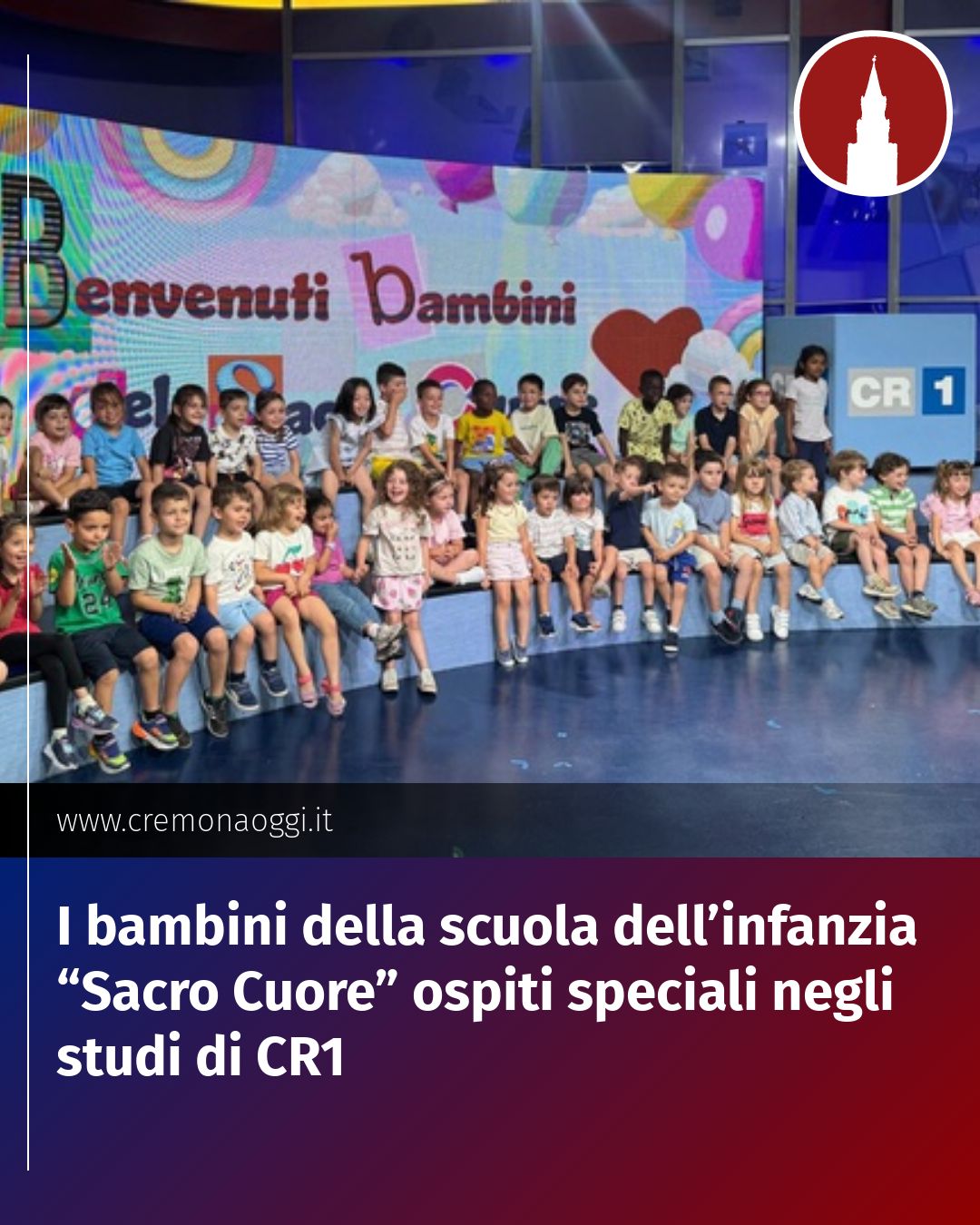 Post Instagram @Cremona_Oggi: I bambini della scuola dell’infanzia “Sacro Cuore” ospiti speciali negli studi di CR1...