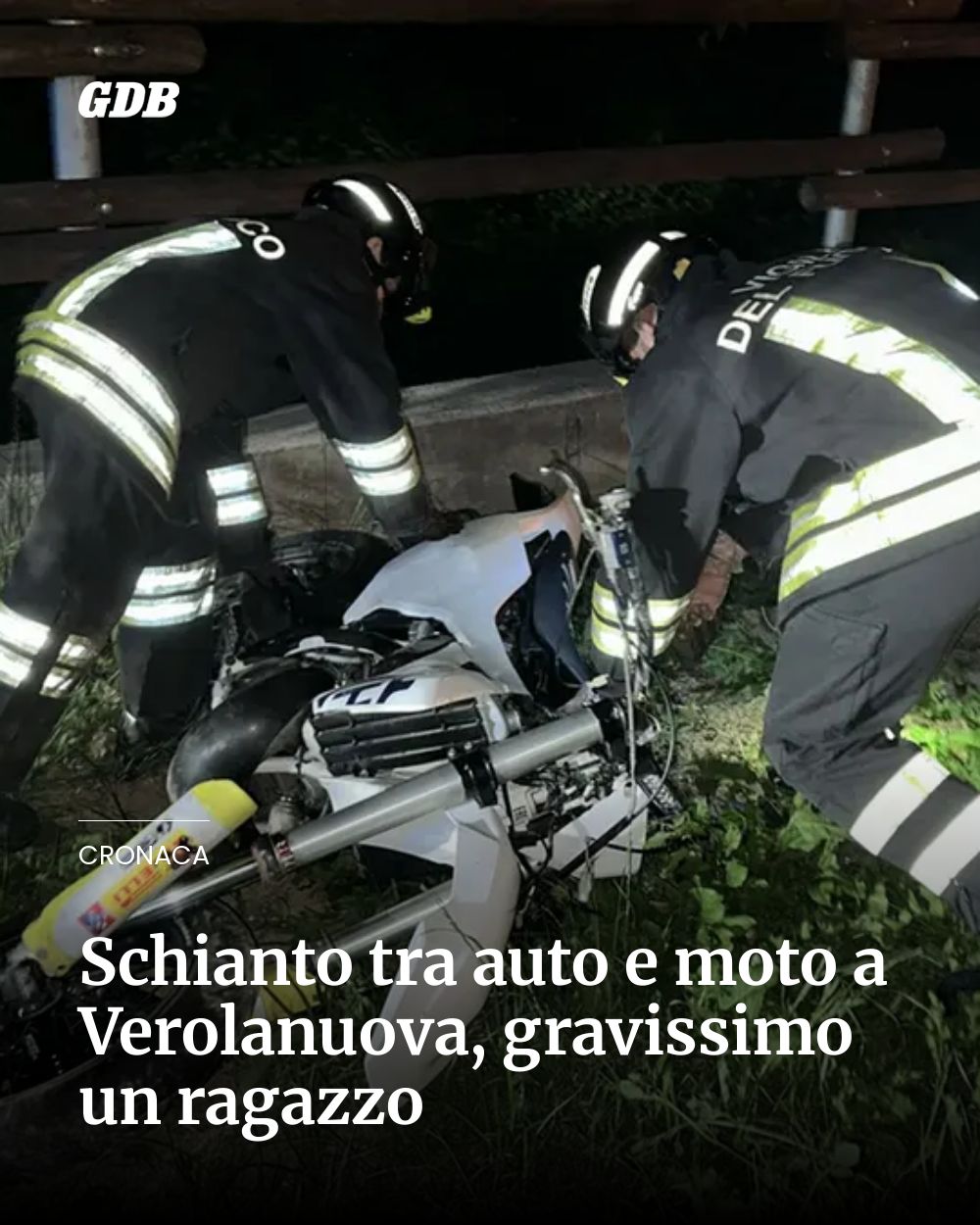 Post Instagram @giornaledibrescia: Schianto tra auto e moto a Verolanuova, gravissimo un ragazzo...