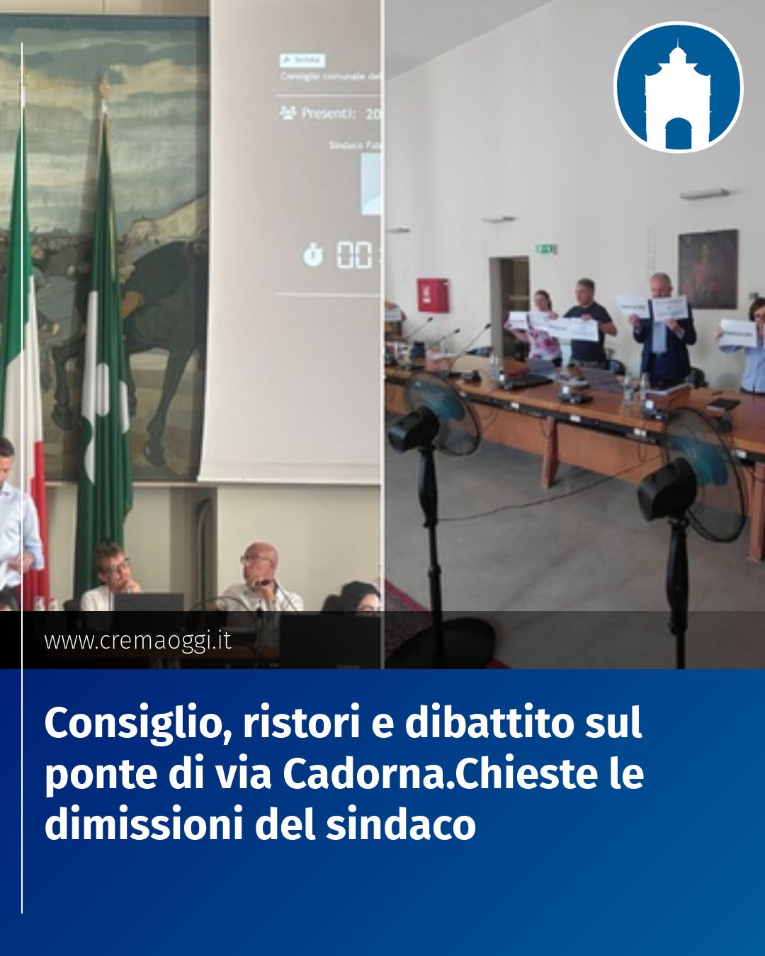 Post Instagram @redazione@cremaoggi.it: Consiglio, ristori e dibattito sul ponte di via Cadorna.Chieste le dimissioni del sindaco...