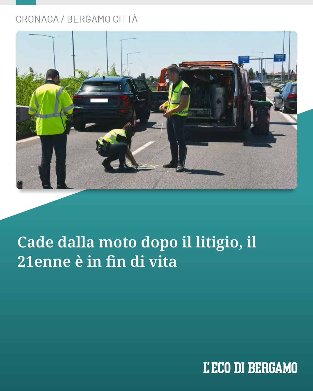 Post Instagram @ecodibergamo: Cade dalla moto dopo il litigio, il 21enne è in fin di vita...