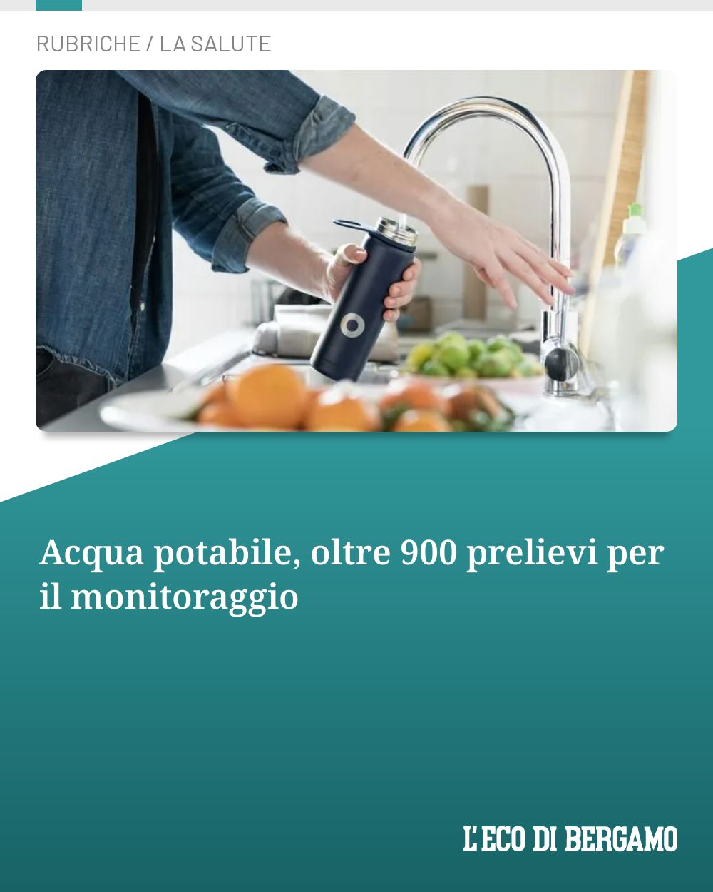 Post Instagram @ecodibergamo: Acqua potabile, oltre 900 prelievi per il monitoraggio...