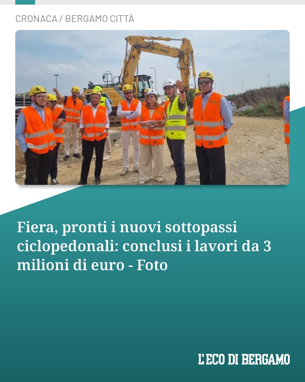 Post Instagram @ecodibergamo: Fiera, pronti i nuovi sottopassi ciclopedonali: conclusi i lavori da 3 milioni di euro - Foto...