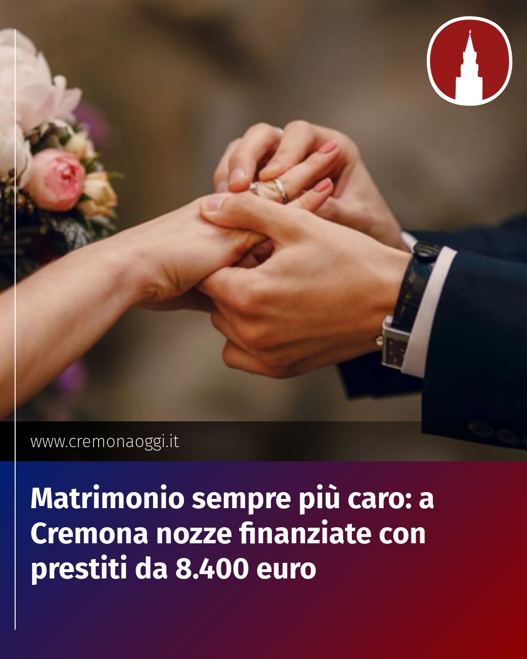 Post Instagram @Cremona_Oggi: Matrimonio sempre più caro: a Cremona nozze finanziate con prestiti da 8.400 euro...