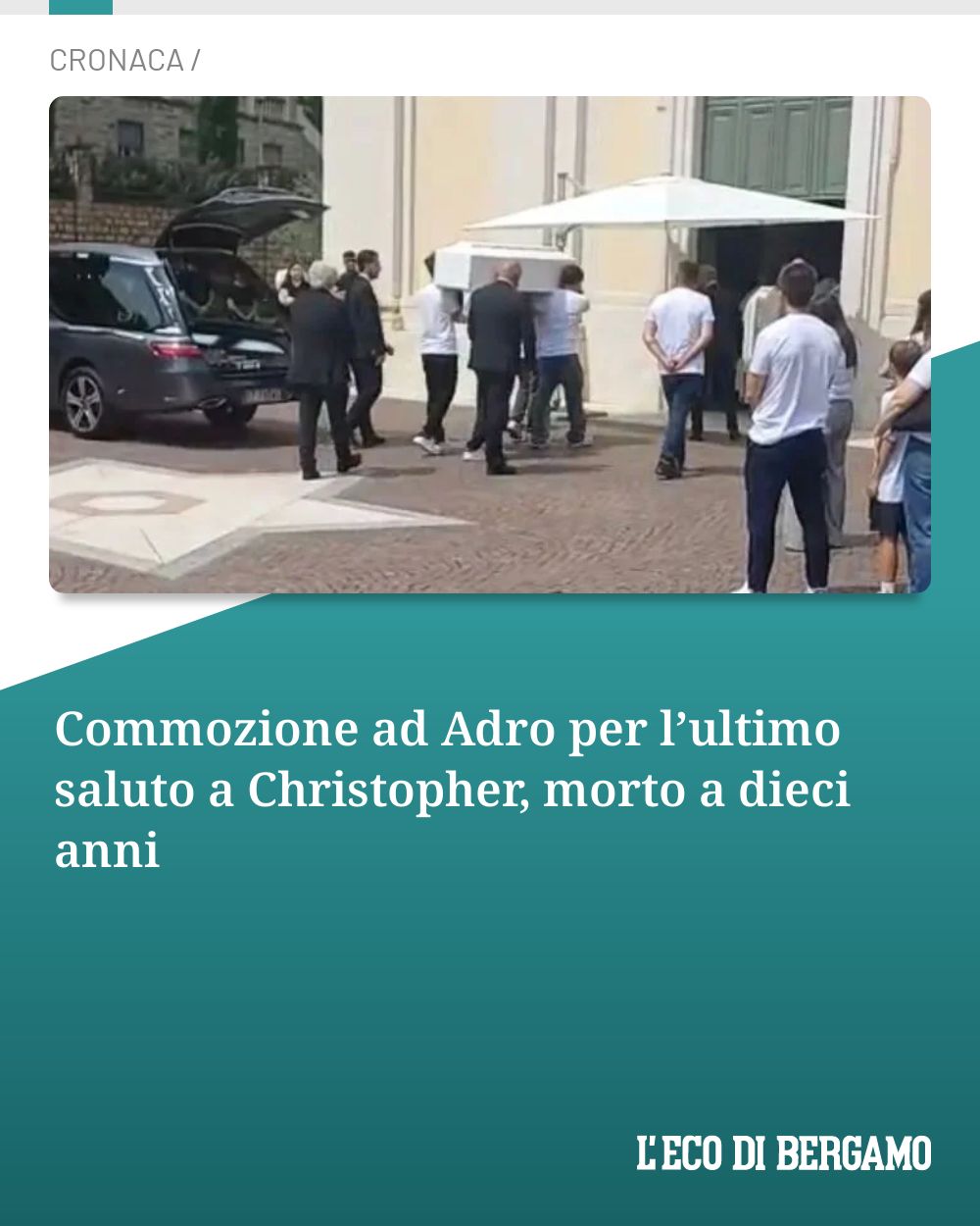 Post Instagram @ecodibergamo: Commozione ad Adro per l’ultimo saluto a Christopher, morto a dieci anni...