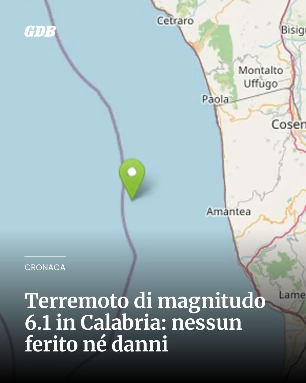 Post Instagram @giornaledibrescia: Terremoto di magnitudo 6.1 in Calabria: nessun ferito né danni...