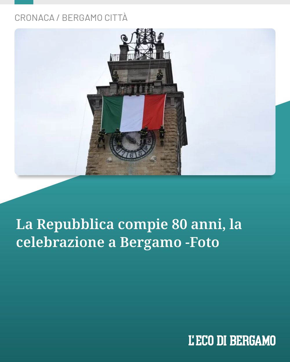 Post Instagram @ecodibergamo: La Repubblica compie 80 anni, la celebrazione a Bergamo -Foto...