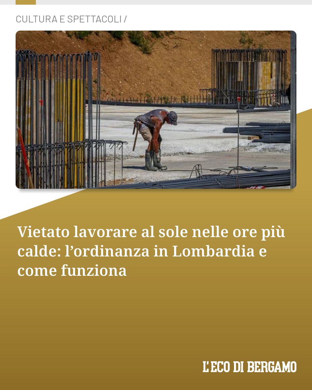 Post Instagram @ecodibergamo: Vietato lavorare al sole nelle ore più calde: l’ordinanza in Lombardia e come funziona...