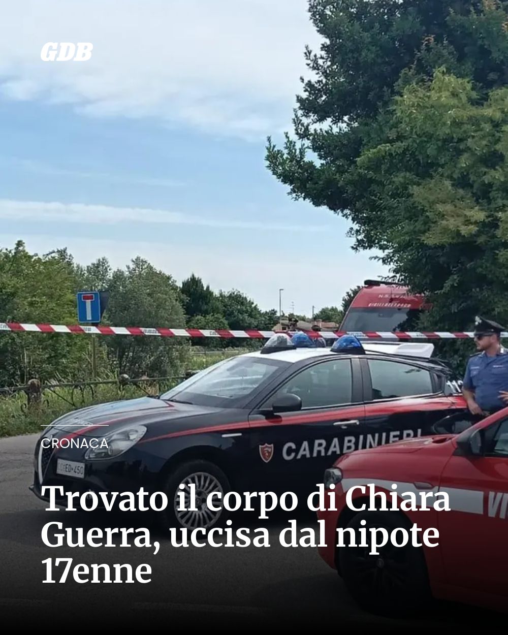 Post Instagram @giornaledibrescia: Trovato il corpo di Chiara Guerra, uccisa dal nipote 17enne...