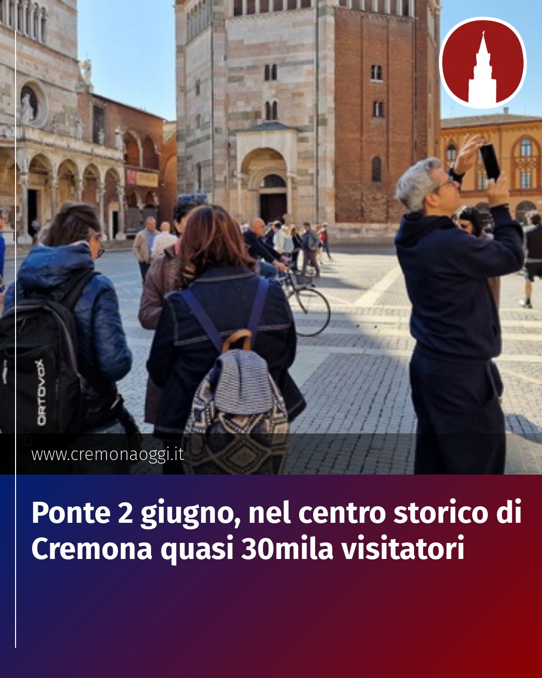 Post Instagram @Cremona_Oggi: Ponte 2 giugno, nel centro storico di Cremona quasi 30mila visitatori...