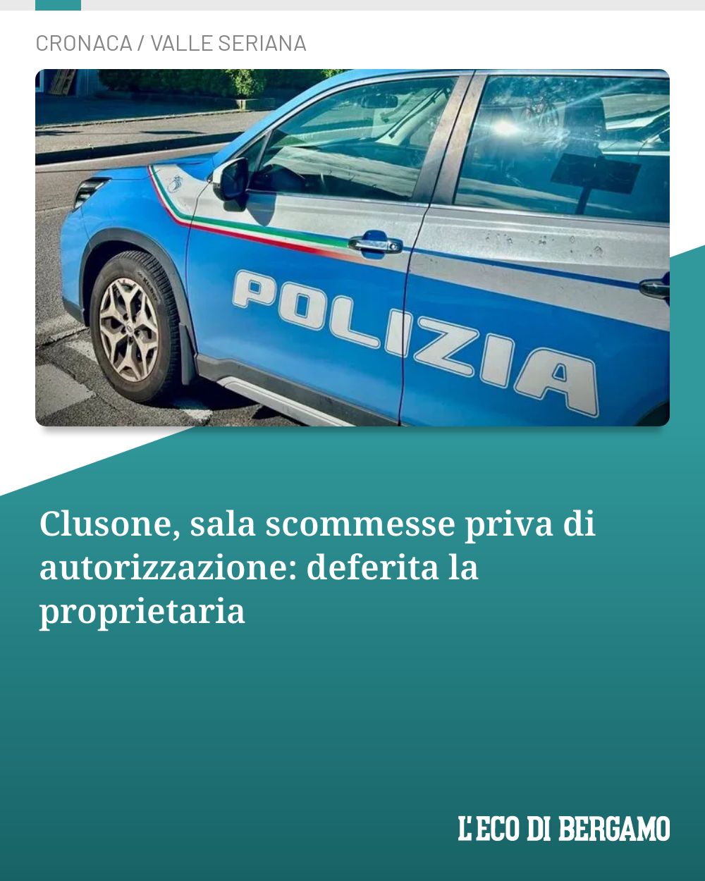 Post Instagram @ecodibergamo: Clusone, sala scommesse priva di autorizzazione: deferita la proprietaria...