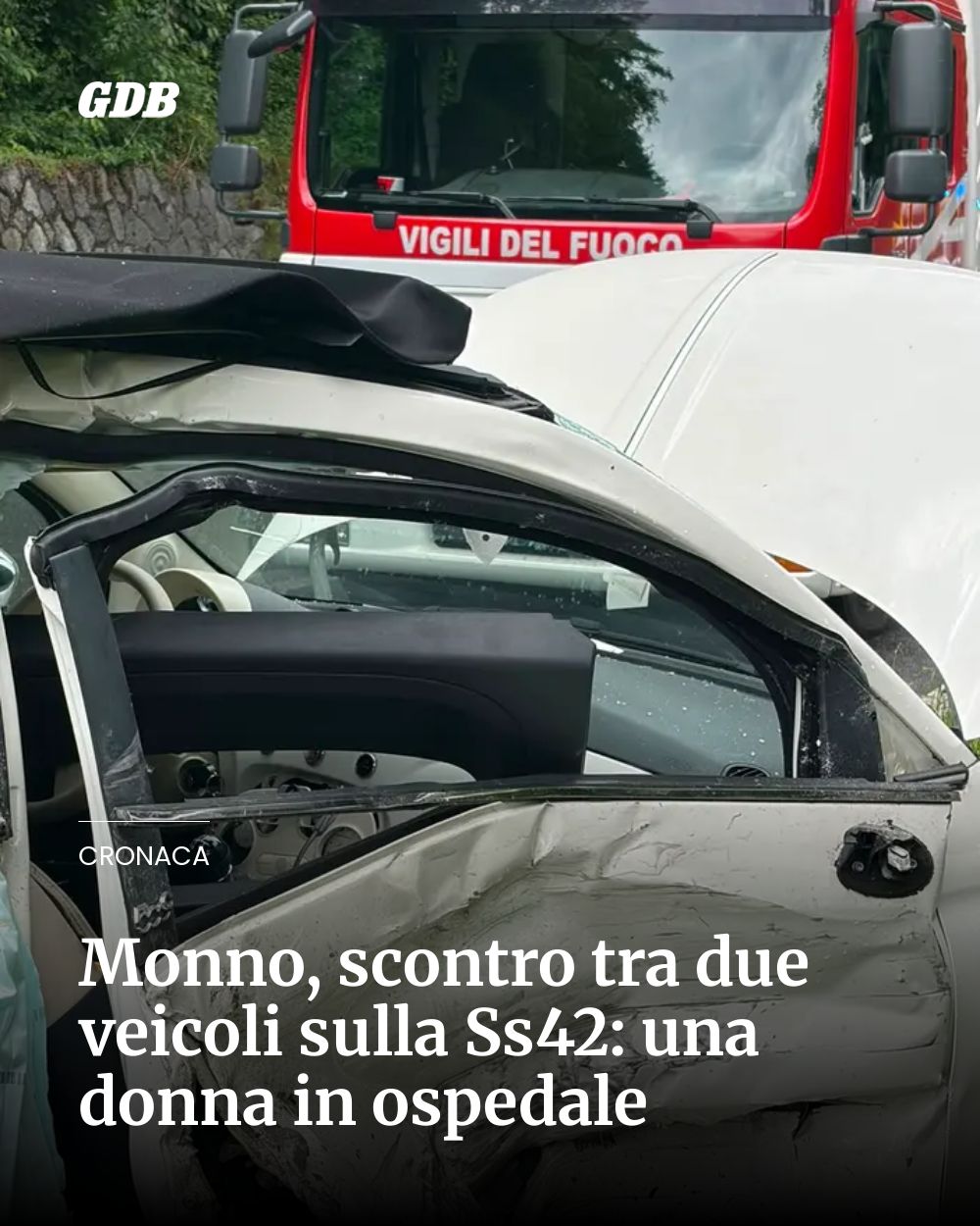 Post Instagram @giornaledibrescia: Monno, scontro tra due veicoli sulla Ss42: una donna in ospedale...