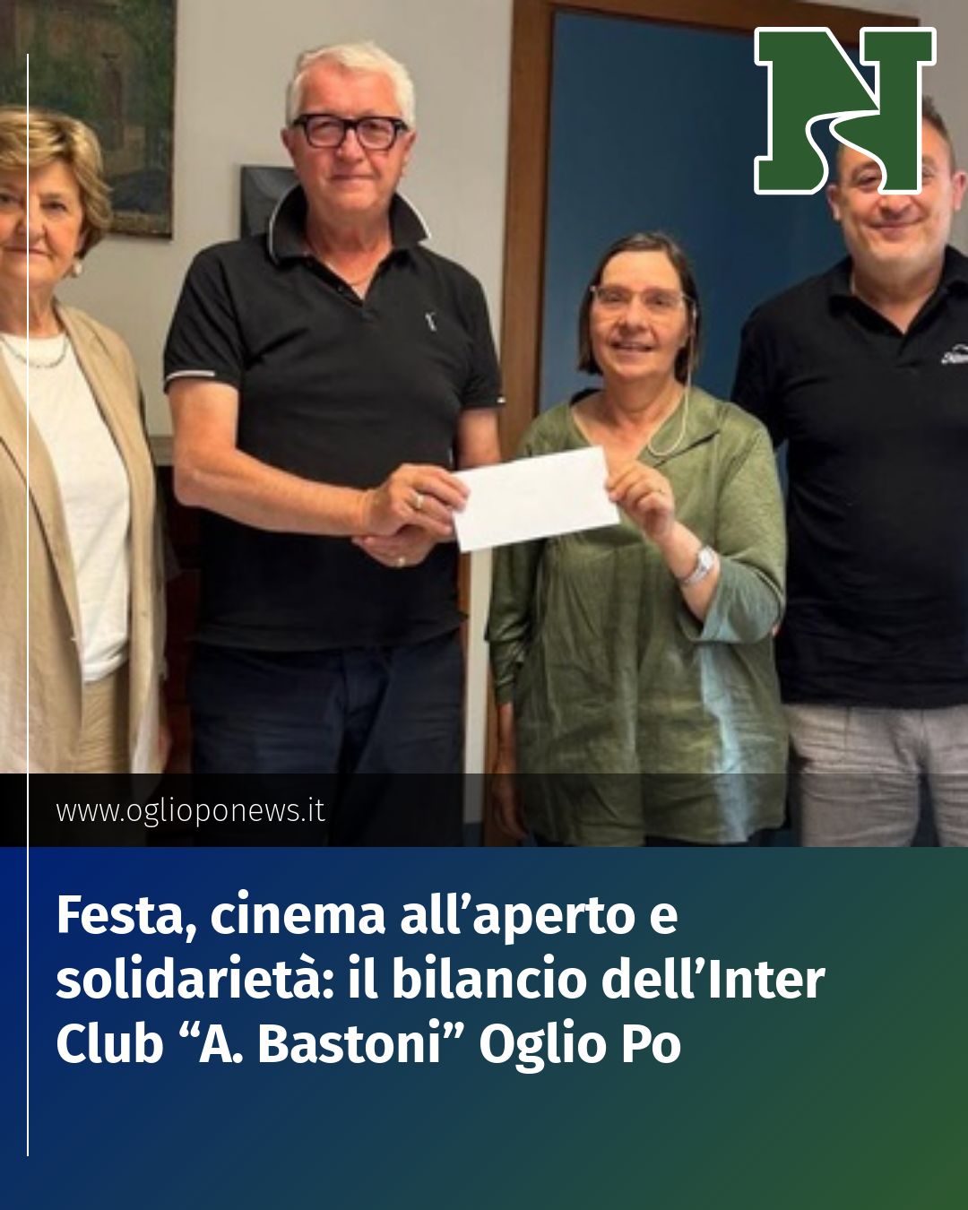 Post Instagram @redazione@oglioponews.it: Festa, cinema all’aperto e solidarietà: il bilancio dell’Inter Club “A. Bastoni” Oglio Po...
