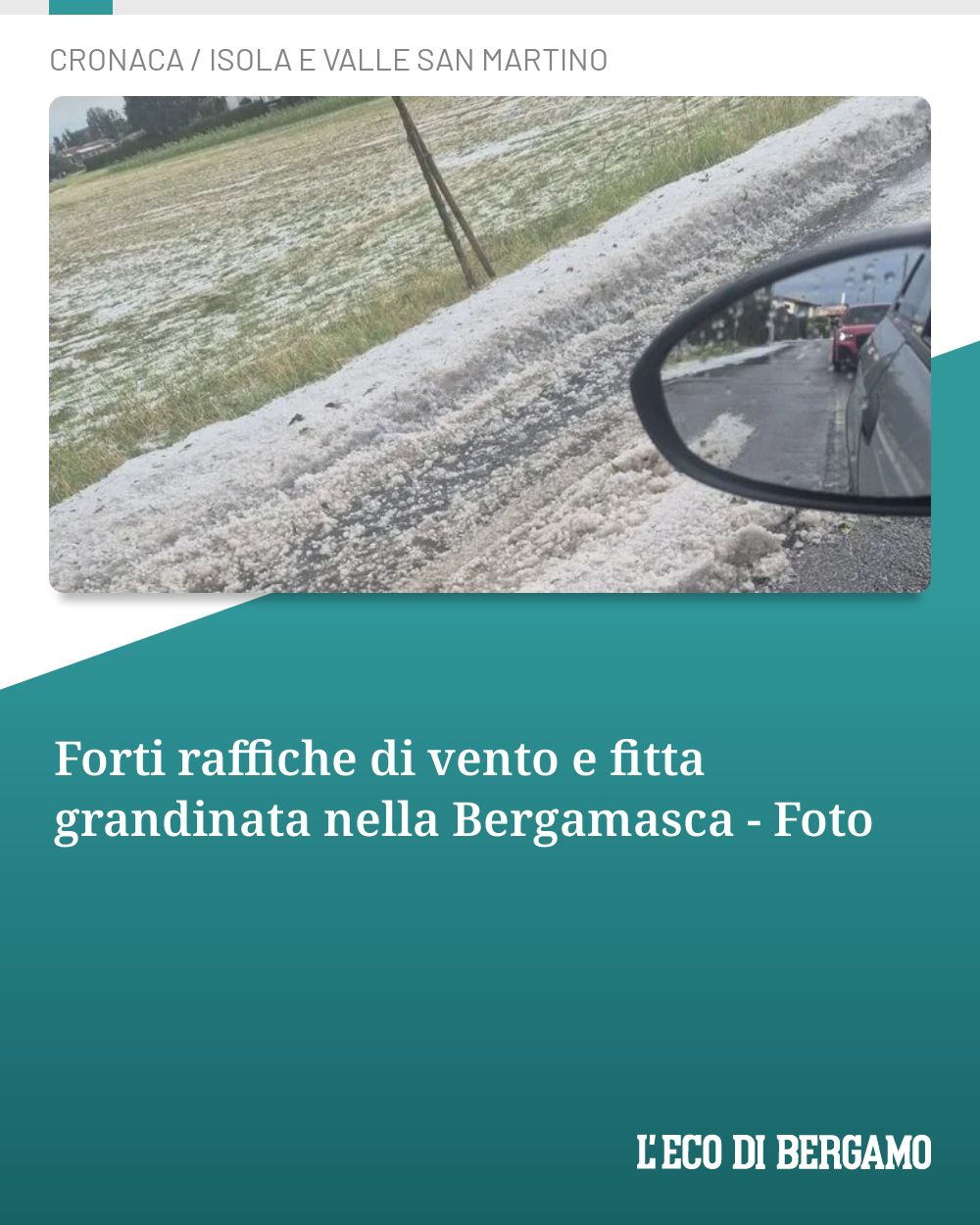 Post Instagram @ecodibergamo: Forti raffiche di vento e fitta grandinata nella Bergamasca - Foto...