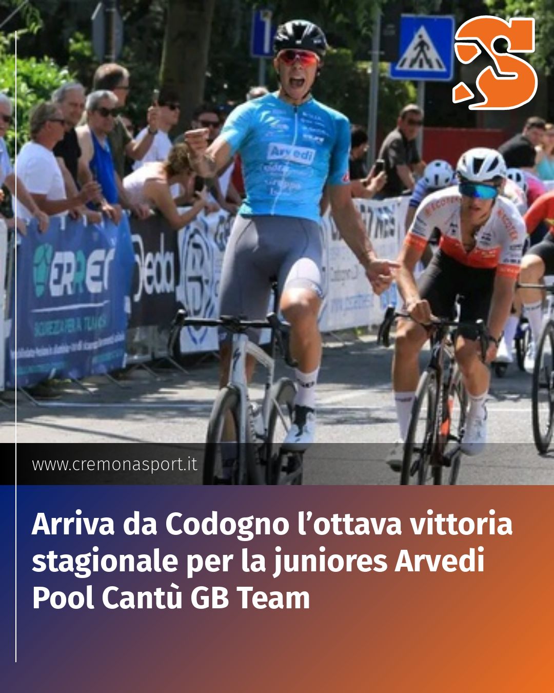 Post Instagram @Cremona_Sport: Arriva da Codogno l’ottava vittoria stagionale per la juniores Arvedi Pool Cantù GB Team...