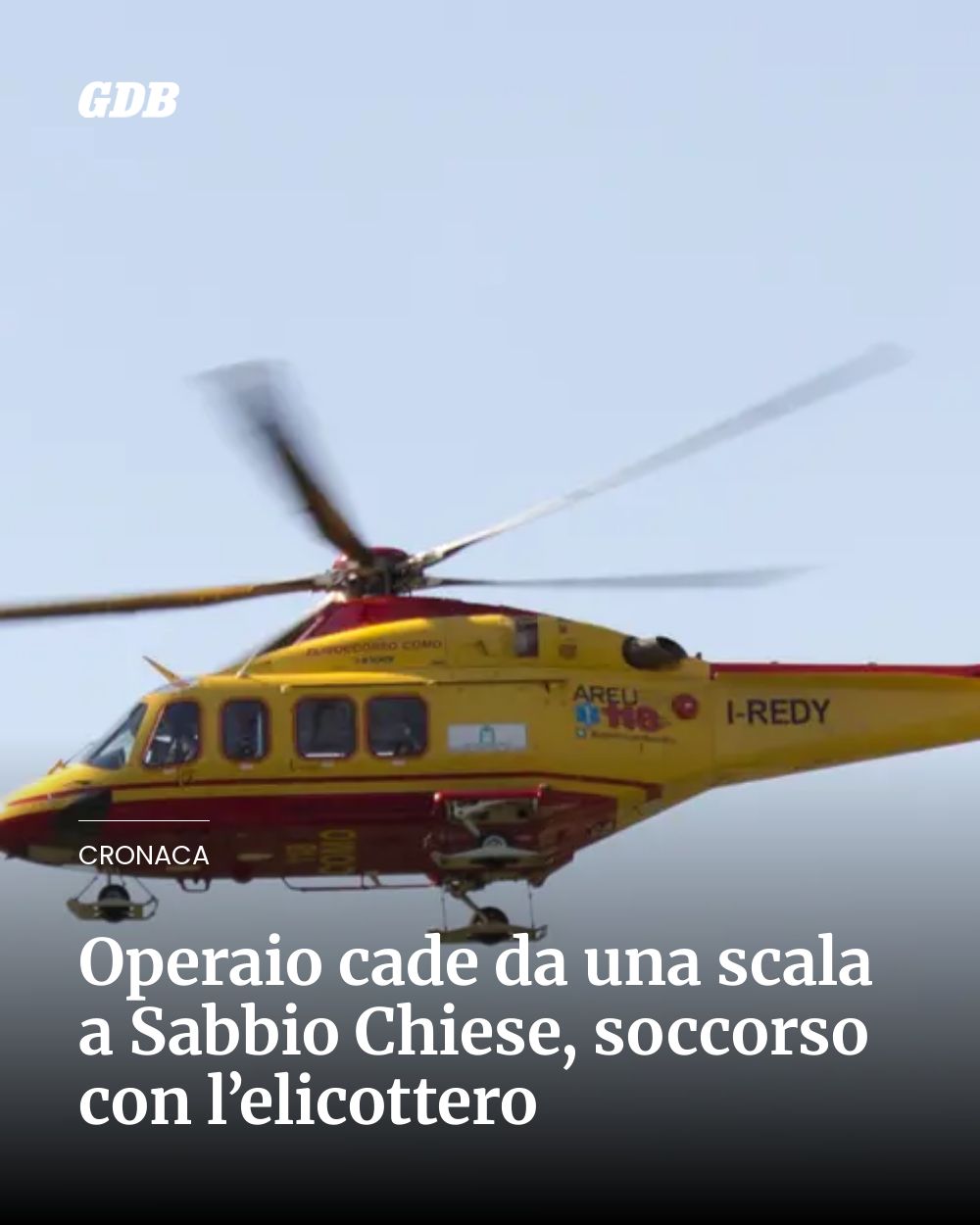 Post Instagram @giornaledibrescia: Operaio cade da una scala a Sabbio Chiese, soccorso con l’elicottero...