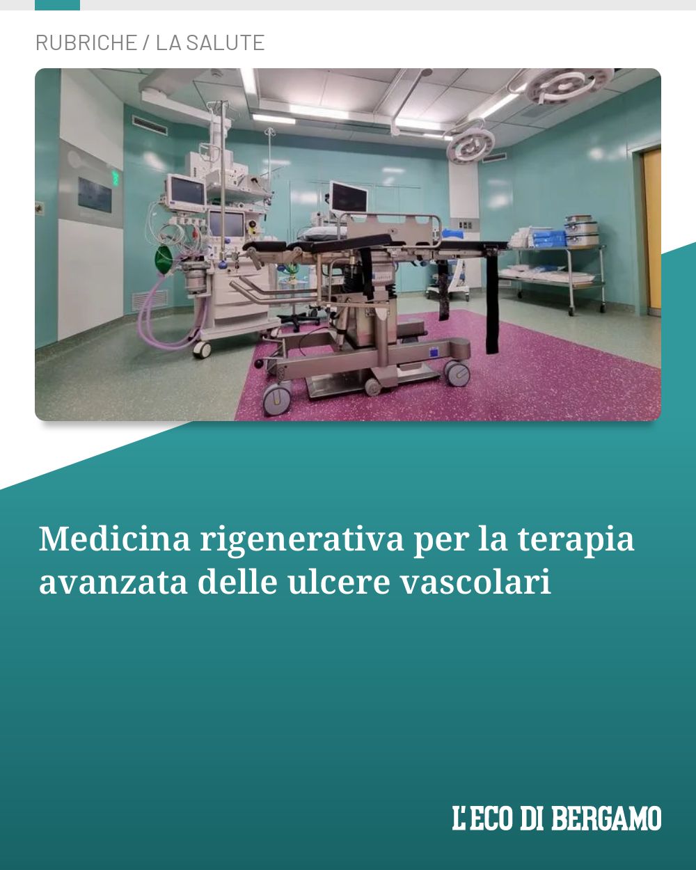 Post Instagram @ecodibergamo: Medicina rigenerativa per la terapia avanzata delle ulcere vascolari...