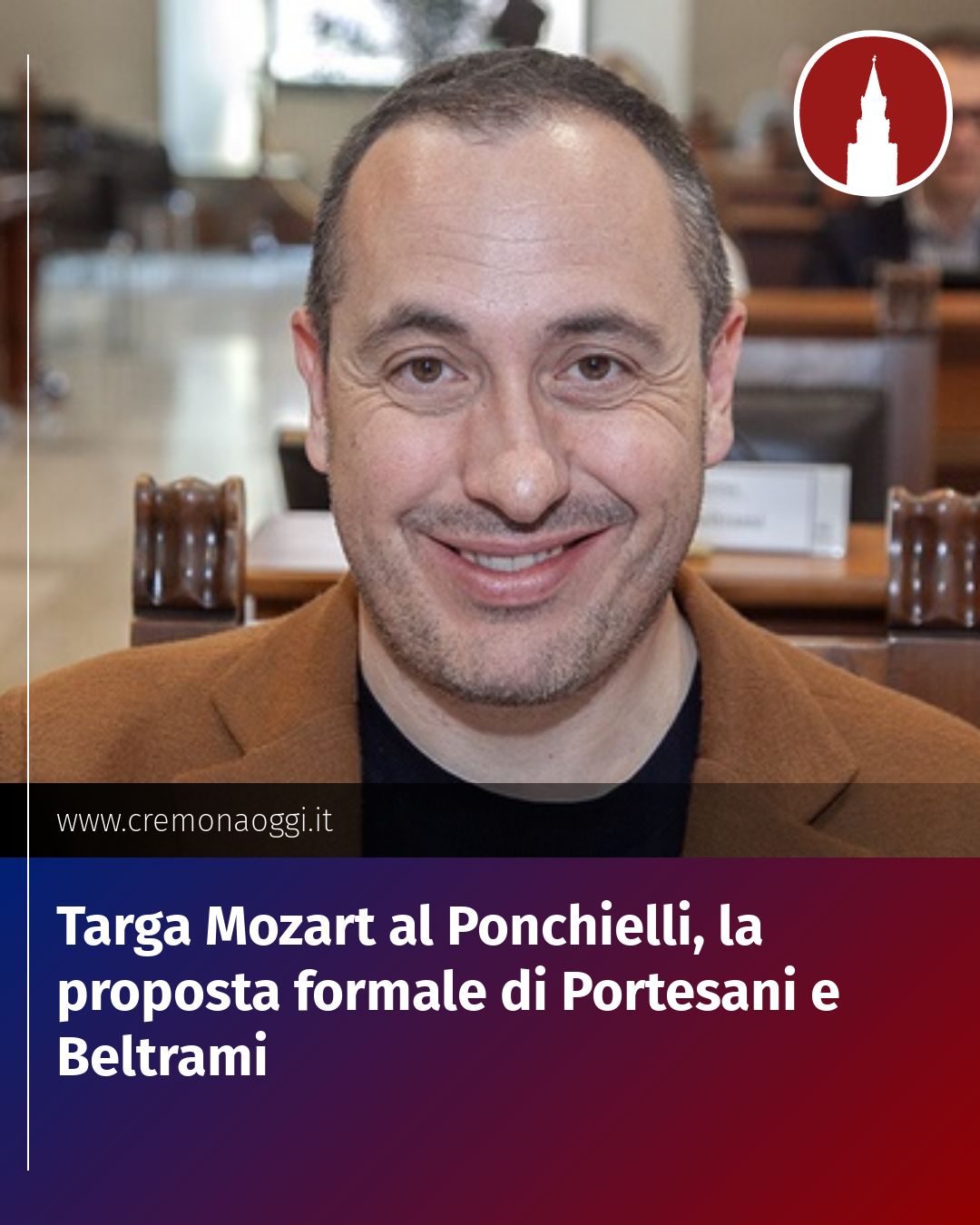 Post Instagram @Cremona_Oggi: Targa Mozart al Ponchielli, la proposta formale di Portesani e Beltrami...