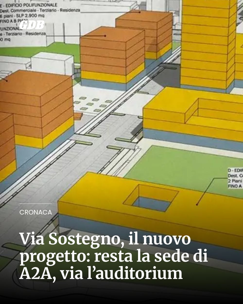 Post Instagram @giornaledibrescia: Via Sostegno, il nuovo progetto: resta la sede di A2A, via l’auditorium...