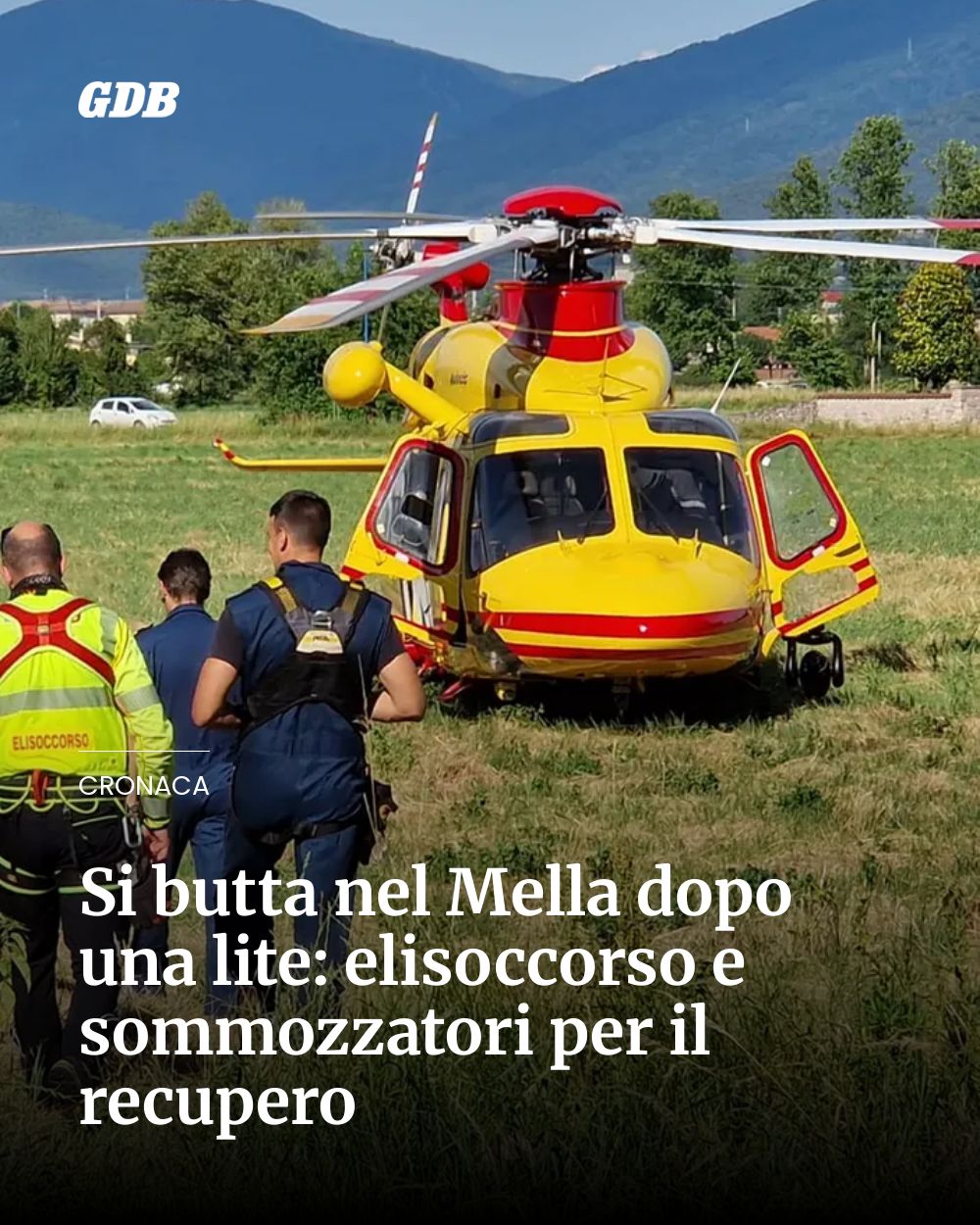 Post Instagram @giornaledibrescia: Si butta nel Mella dopo una lite: elisoccorso e sommozzatori per il recupero...