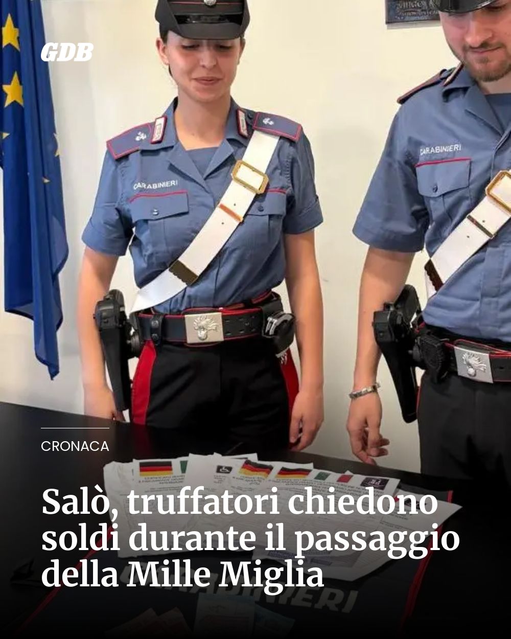 Post Instagram @giornaledibrescia: Salò, truffatori chiedono soldi durante il passaggio della Mille Miglia...