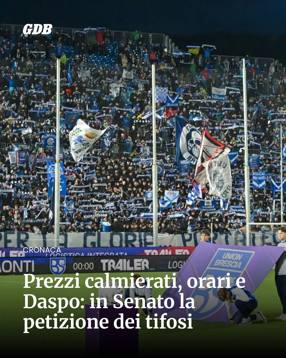 Post Instagram @giornaledibrescia: Prezzi calmierati, orari e Daspo: in Senato la petizione dei tifosi...