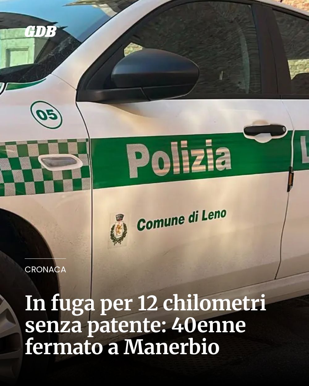 Post Instagram @giornaledibrescia: In fuga per 12 chilometri senza patente: 40enne fermato a Manerbio...