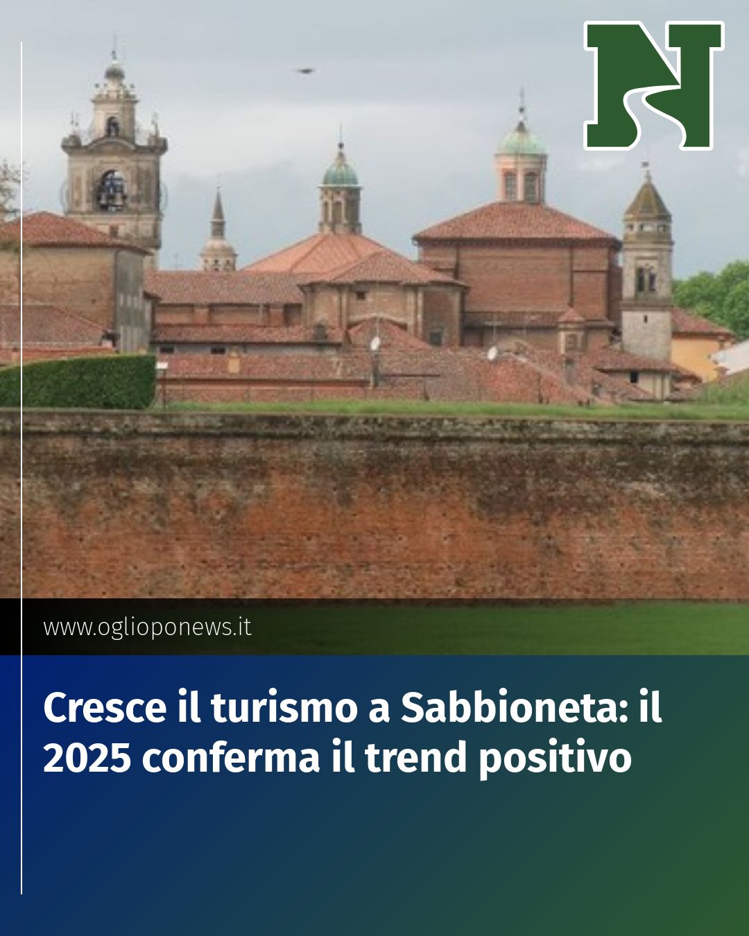 Post Instagram @redazione@oglioponews.it: Cresce il turismo a Sabbioneta: il 2025 conferma il trend positivo...