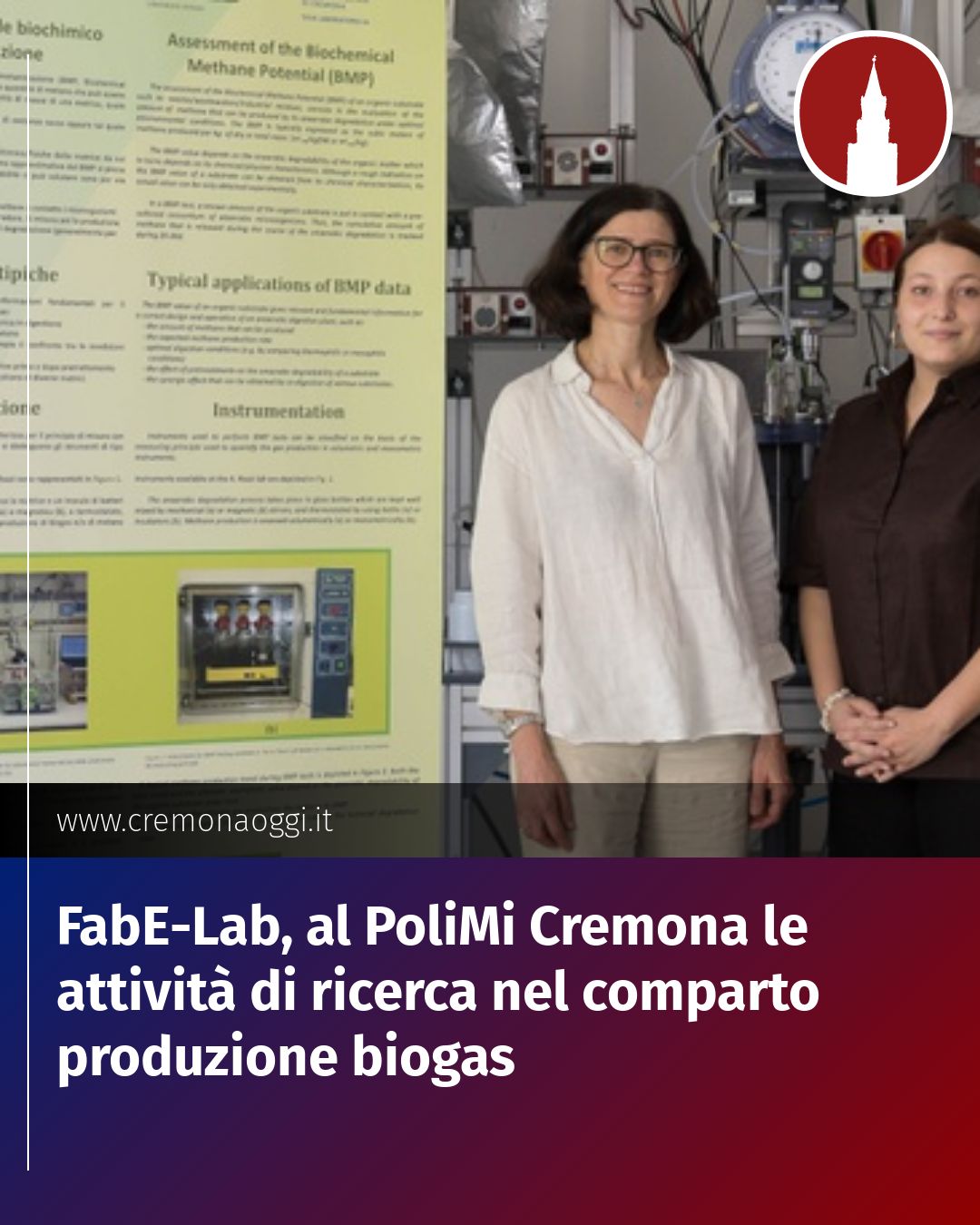 Post Instagram @Cremona_Oggi: FabE-Lab, al PoliMi Cremona le attività di ricerca nel comparto produzione biogas...