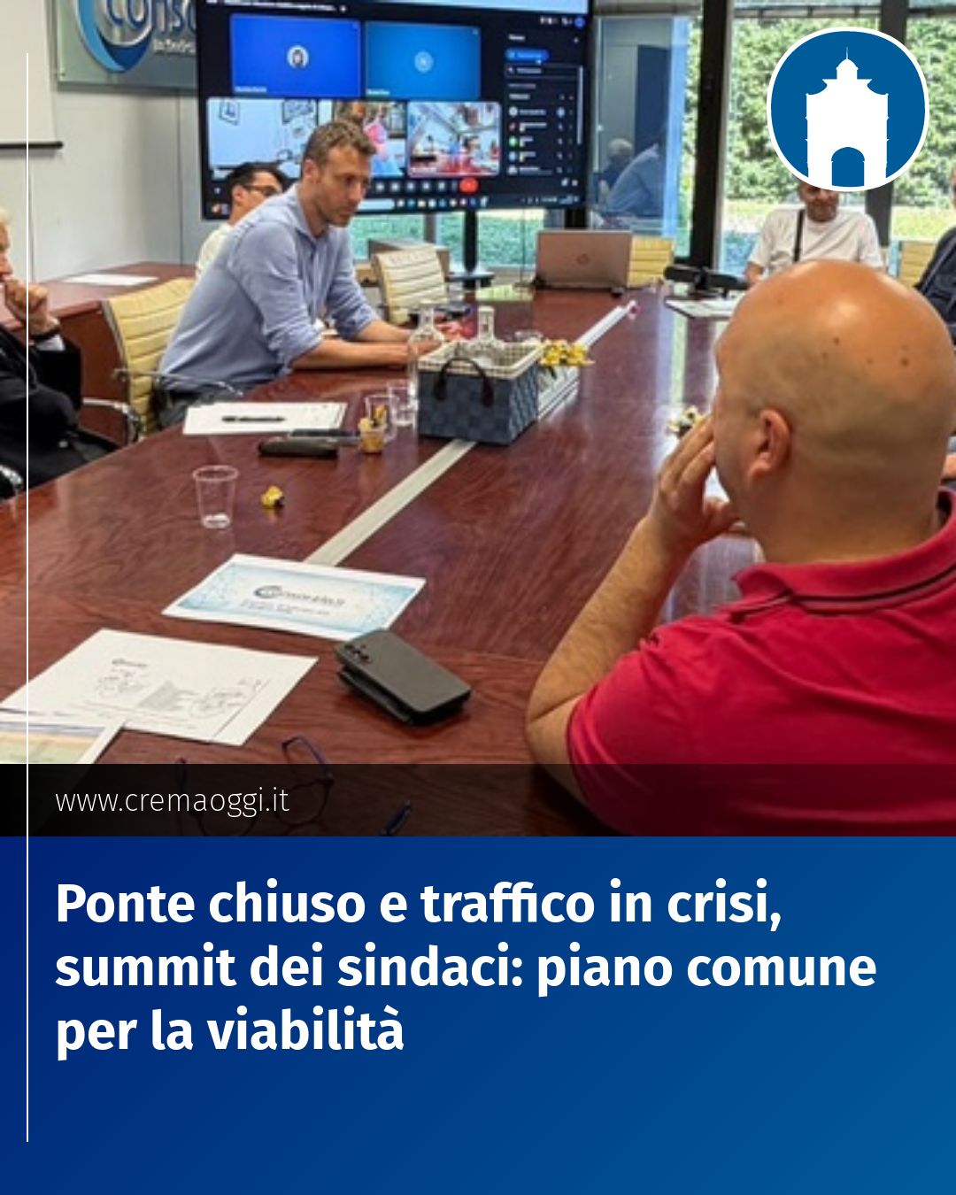 Post Instagram @redazione@cremaoggi.it: Ponte chiuso e traffico in crisi, summit dei sindaci: piano comune per la viabilità...