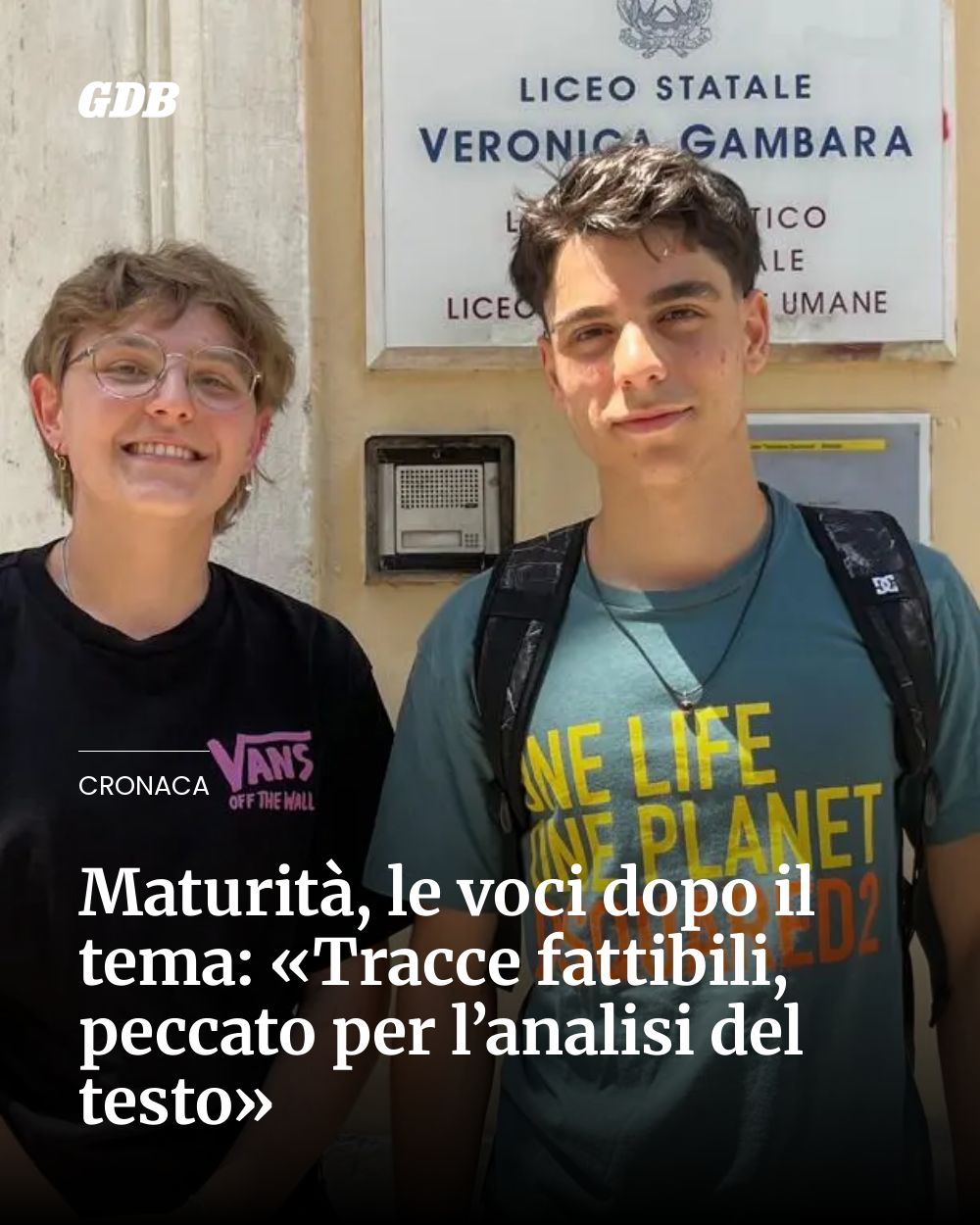 Post Instagram @giornaledibrescia: Maturità, le voci dopo il tema: «Tracce fattibili, peccato per l’analisi del testo»...