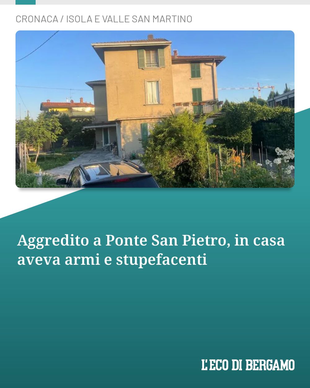 Post Instagram @ecodibergamo: Aggredito a Ponte San Pietro, in casa aveva armi e stupefacenti...