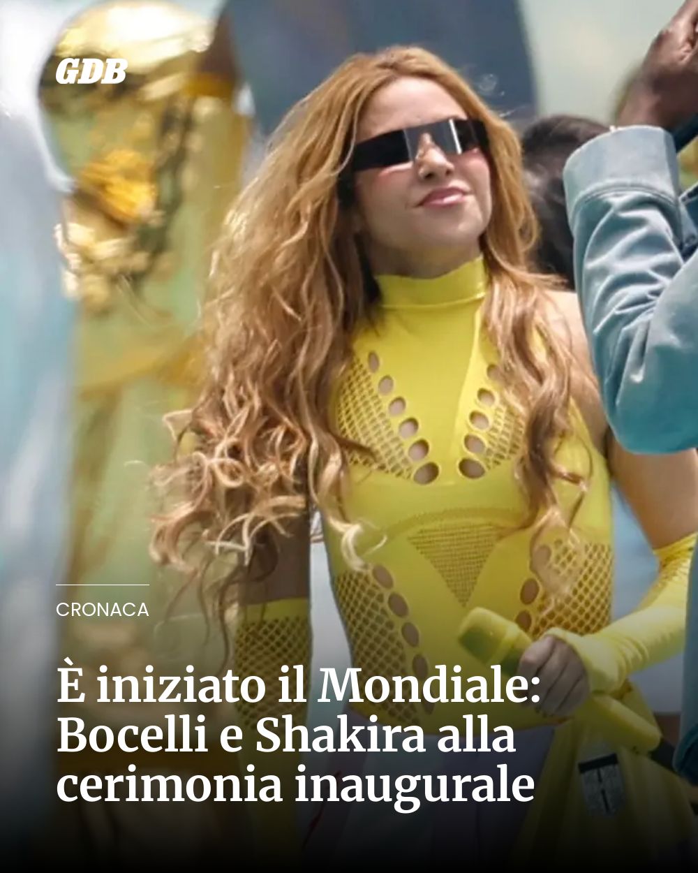 Post Instagram @giornaledibrescia: È iniziato il Mondiale: Bocelli e Shakira alla cerimonia inaugurale...