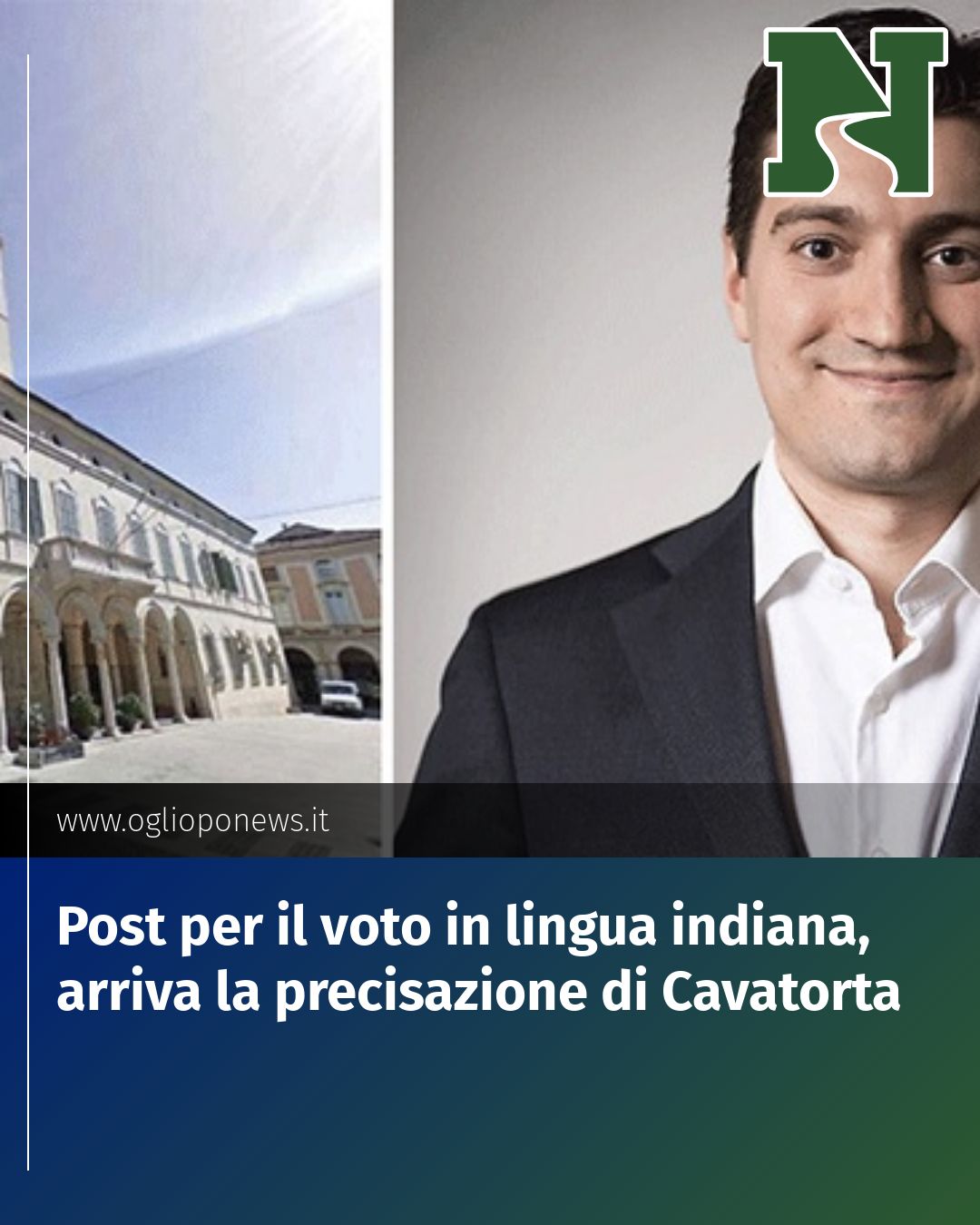 Post Instagram @redazione@oglioponews.it: Post per il voto in lingua indiana, arriva la precisazione di Cavatorta...