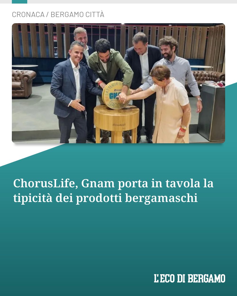 Post Instagram @ecodibergamo: ChorusLife, Gnam porta in tavola la tipicità dei prodotti bergamaschi...