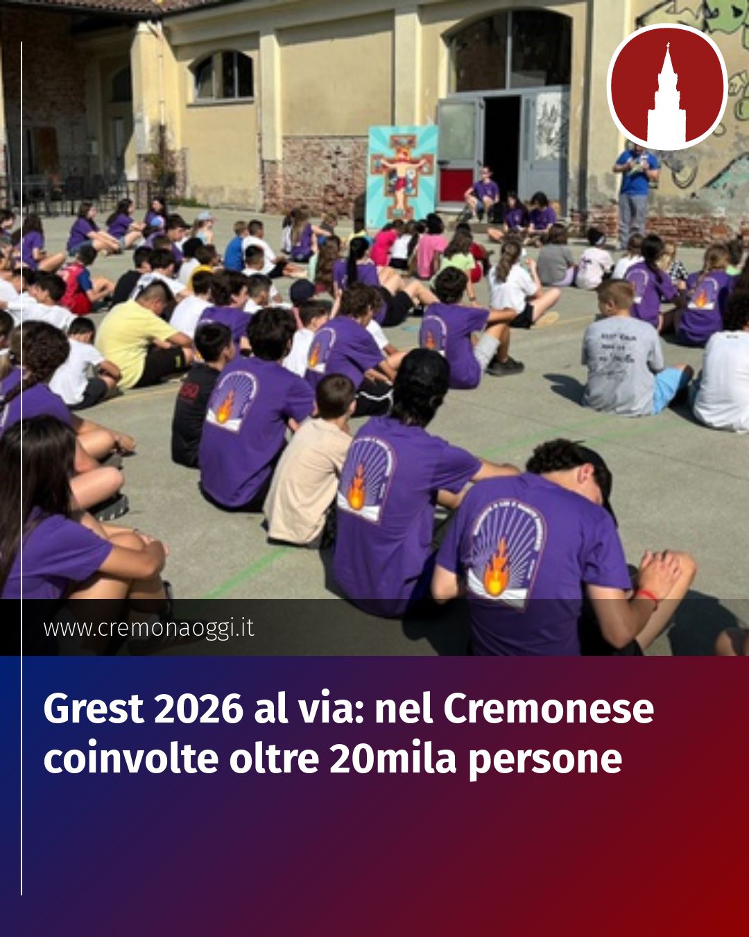 Post Instagram @Cremona_Oggi: Grest 2026 al via: nel Cremonese coinvolte oltre 20mila persone...