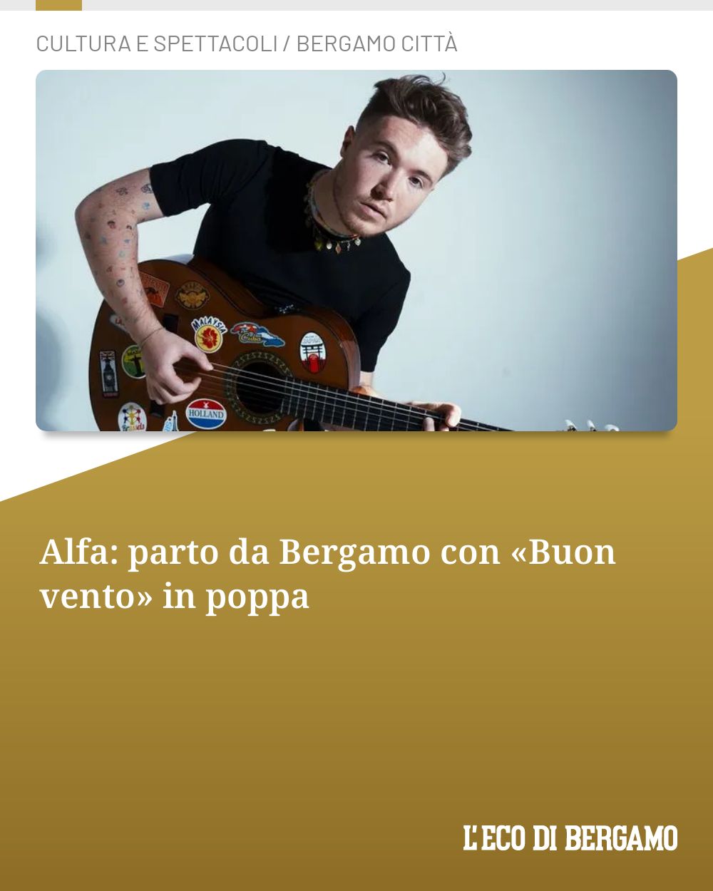 Post Instagram @ecodibergamo: Alfa: parto da Bergamo con «Buon vento» in poppa...