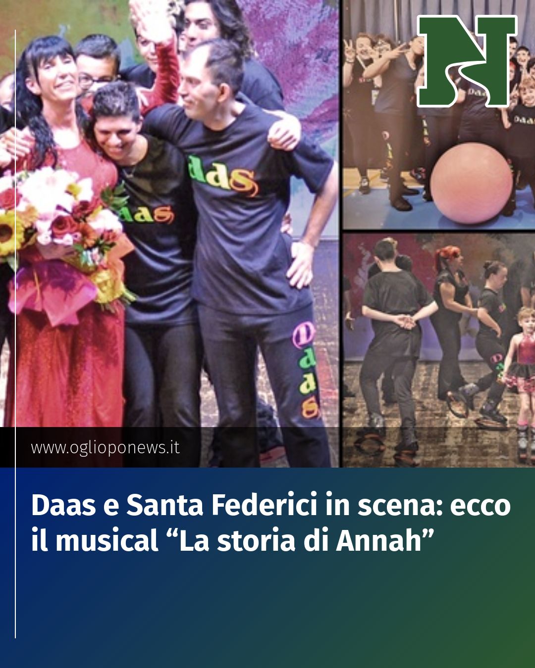 Post Instagram @redazione@oglioponews.it: Daas e Santa Federici in scena: ecco il musical “La storia di Annah”...