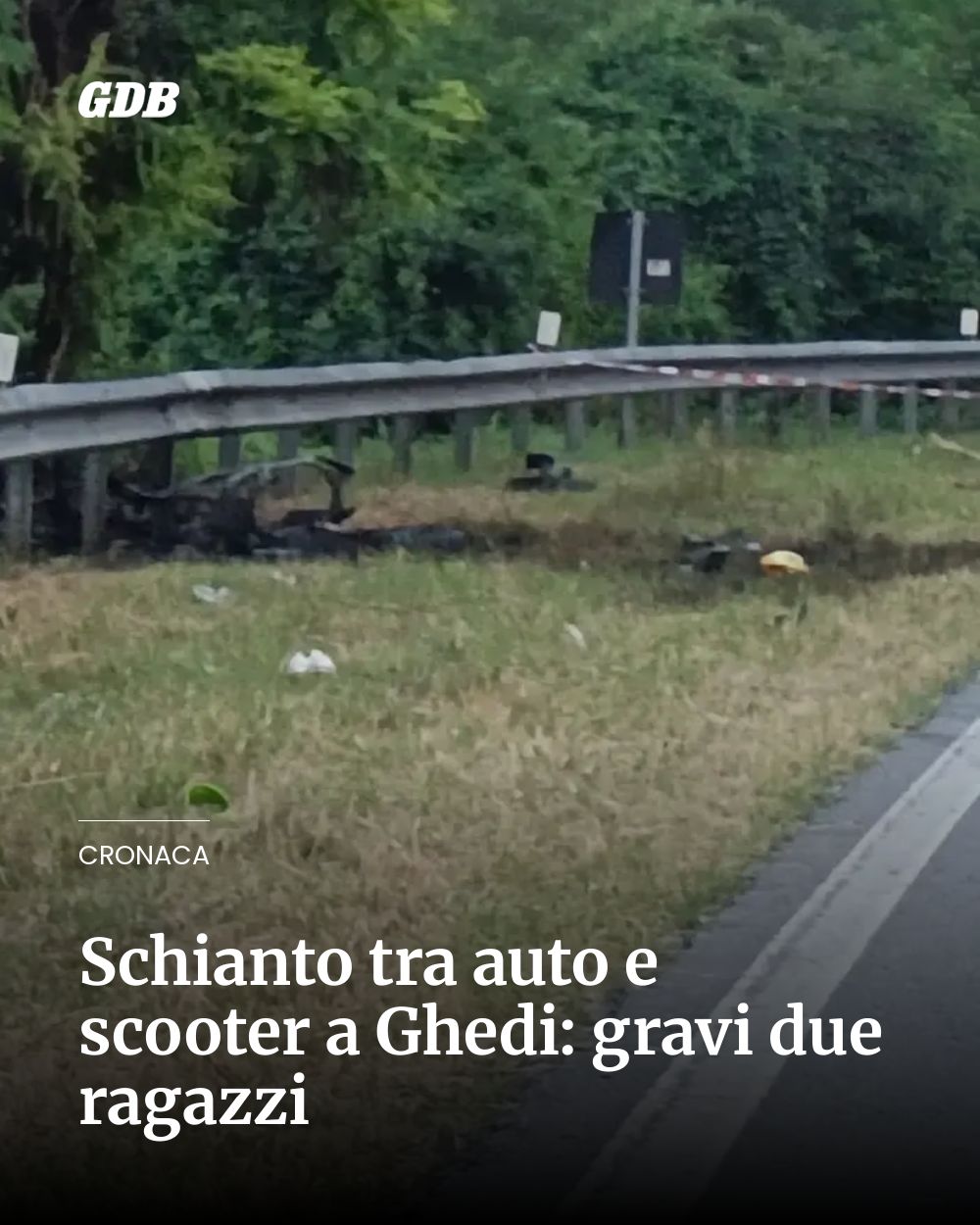 Post Instagram @giornaledibrescia: Schianto tra auto e scooter a Ghedi: gravi due ragazzi...